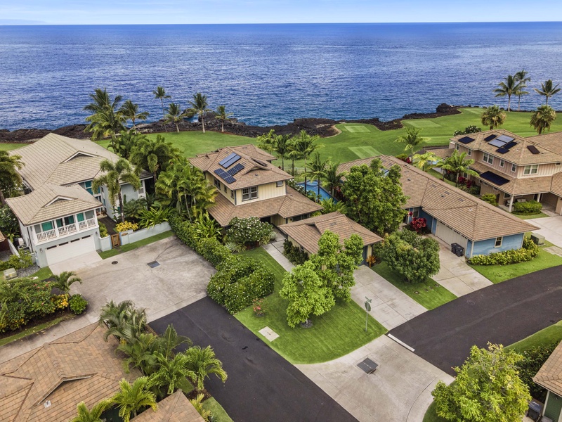 Aerials of the home and surrounding neighborhood