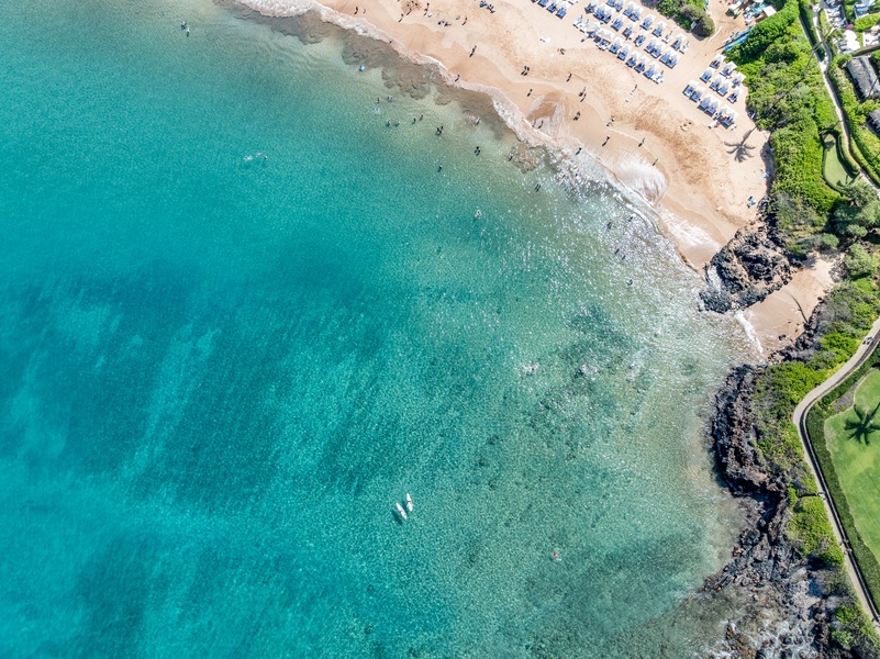 Gaze out over the brilliant blue ocean and soft sand near Wailea Luxury Residence Hoolei 23-3.