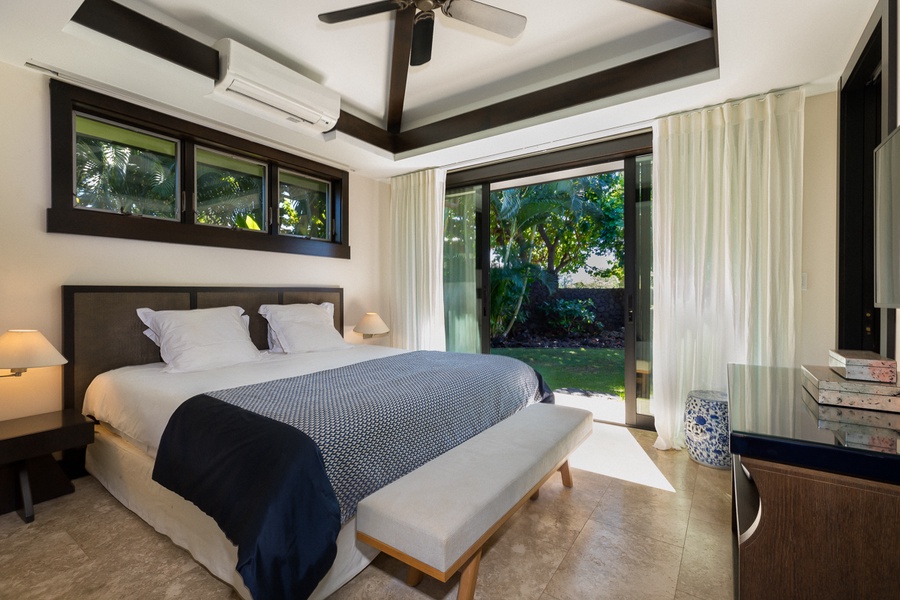 Elegant bedroom with lanai access