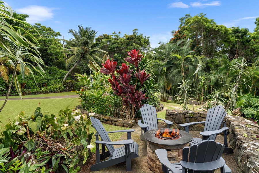 Unwind in the firepit with seating area for four.