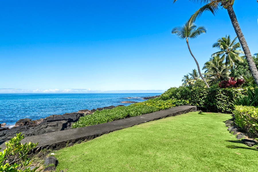 Oceanfront views right off the steps of your lanai.
