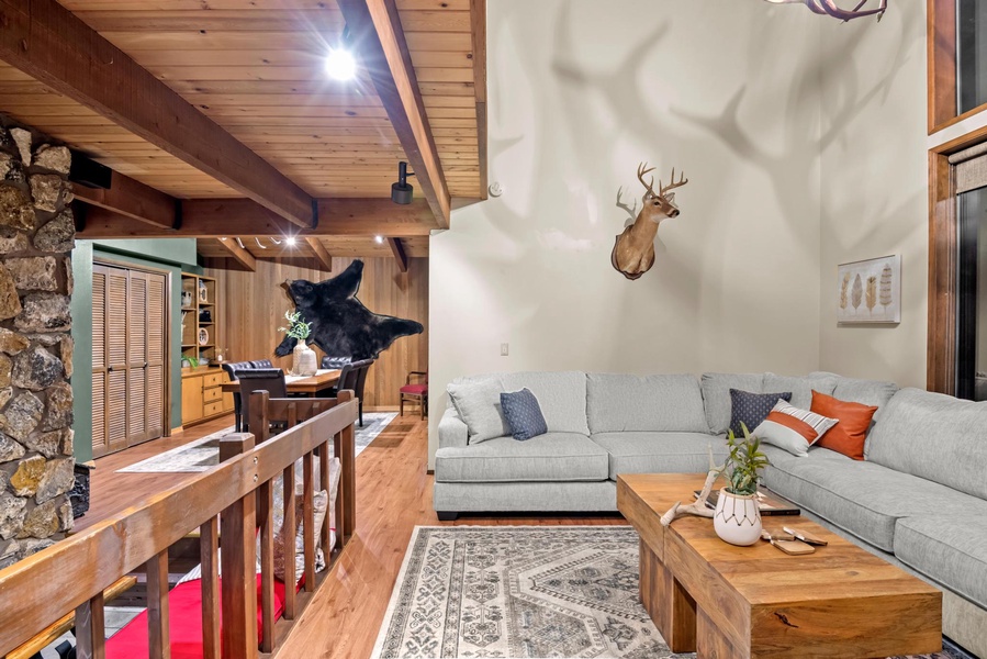 The newly redesigned space morphs into a rustic lodge of luxury where every corner resonates with coziness.