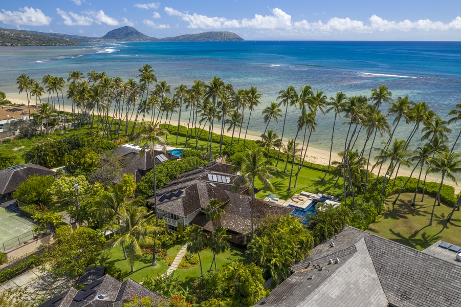 Aerial view of the Kahala neighborhood