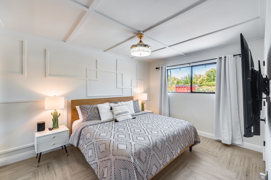 Guest room with natural lighting.