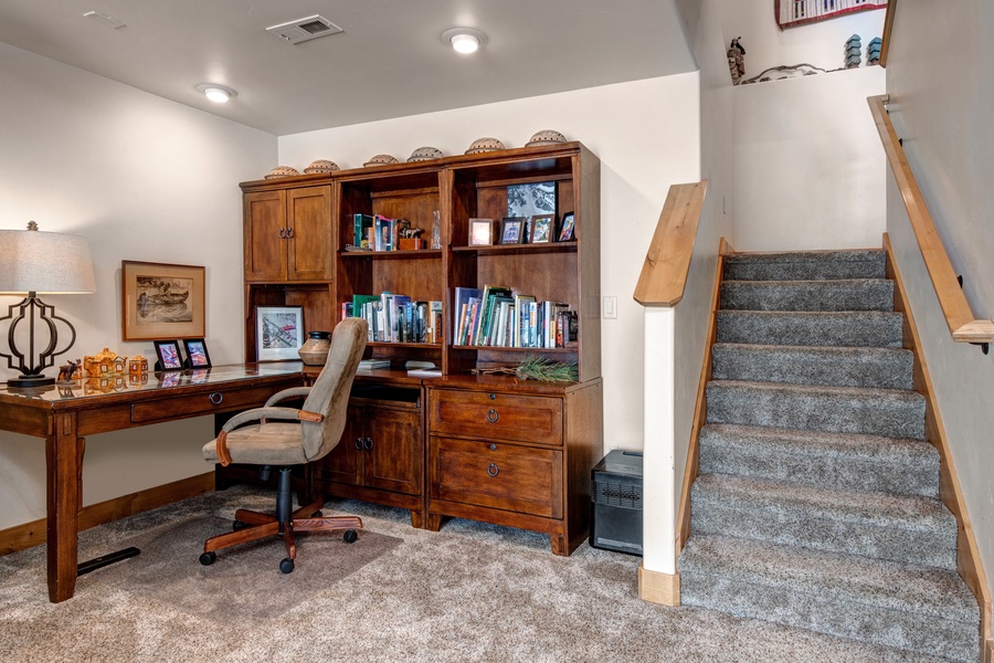 Downstairs desk area