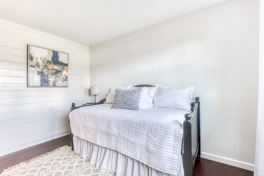 Guest bedroom 3 is perfect for children, with a twin bed and a pull-out trundle bed for additional sleeping accommodations.