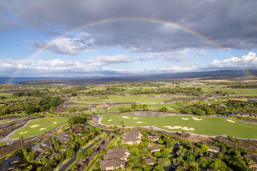 A perfect rainbow over the dreamy Four Seasons Resort Hualalai.