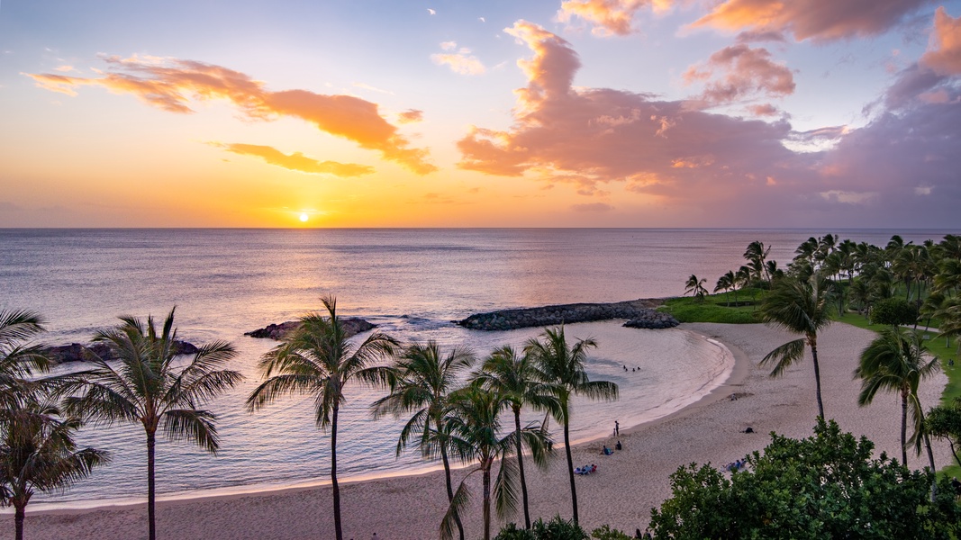 Peaceful sunsets and sparkling waters on the island.