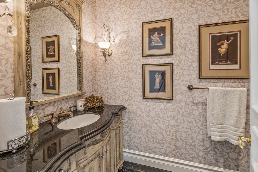 Elegantly appointed main level washroom for effortless accessibility and comfort.