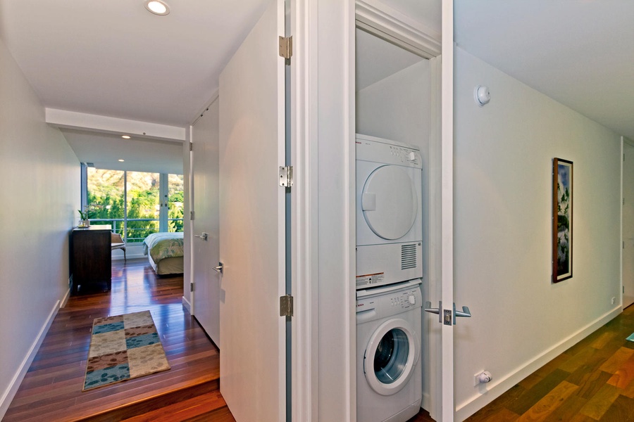 Washer and dryer in the unit.