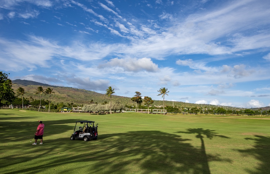 The tropical golf course near the Ko Olina resort.
