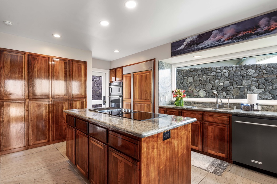 Gorgeous Kitchen with Koa wood cabinetry