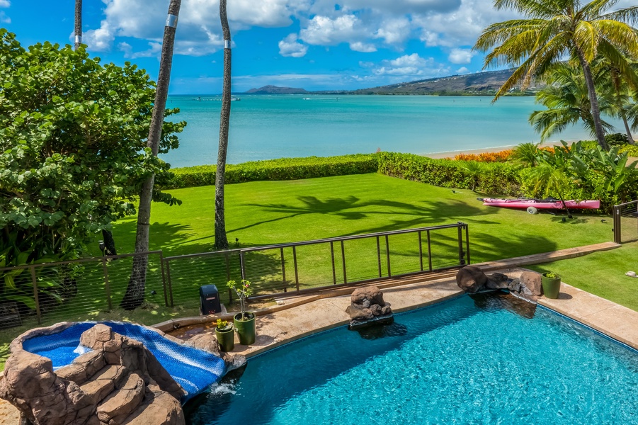 Enjoy the ocean views from the upstair lanai.