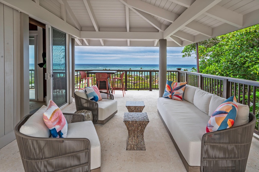 Enjoy serenity with ocean views from the lanai