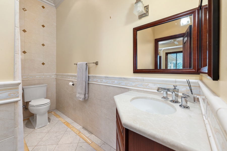 A small space with a strong sense of style and carefully chosen finishes.