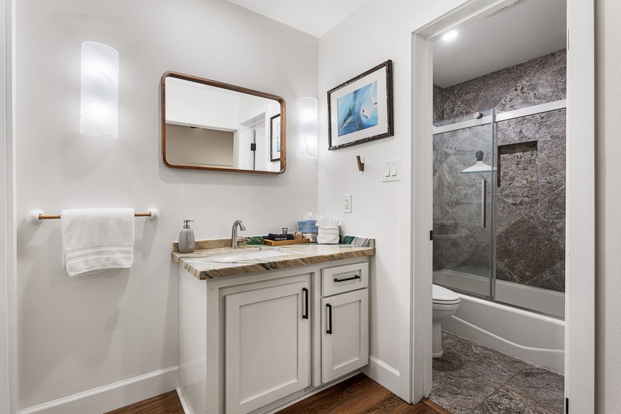 A fresh, modern bathroom with a walk-in shower, perfect for starting and ending your day in comfort.