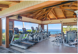 Work out on modern equipment while soaking up the stunning views