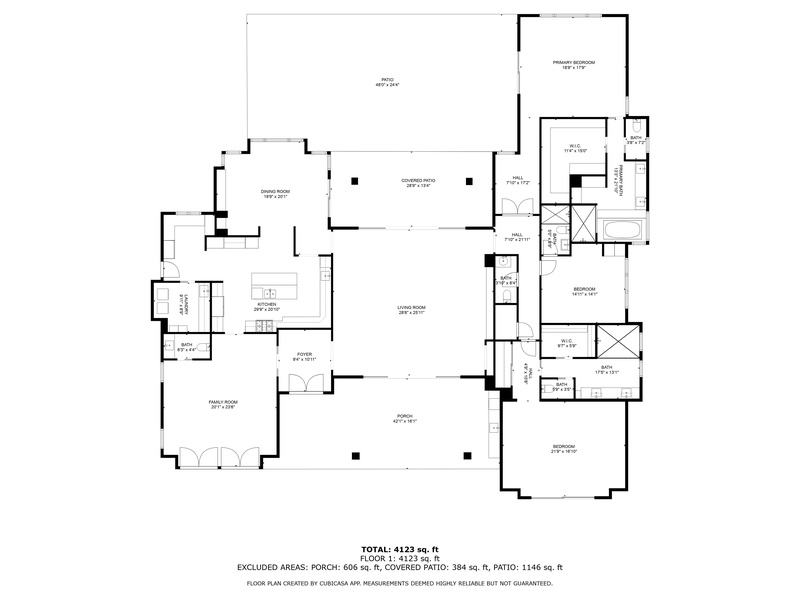 Detailed floor plan showcasing the spacious single-level estate layout.