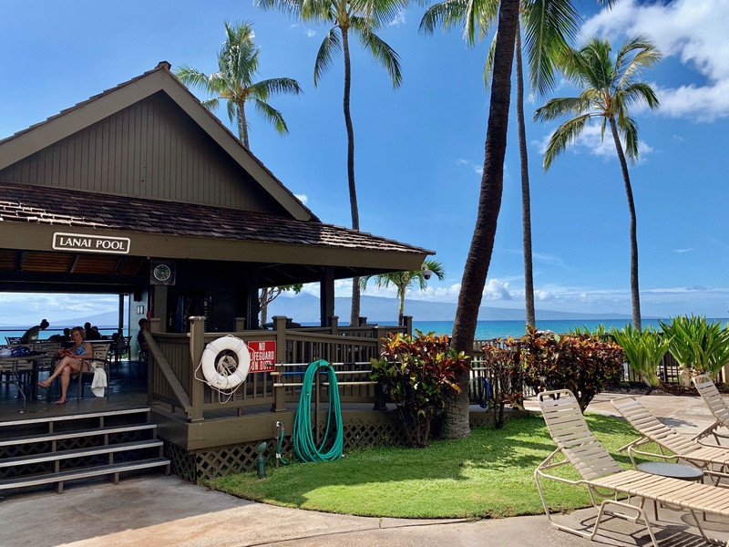 Ocean front gazebo at Papakea