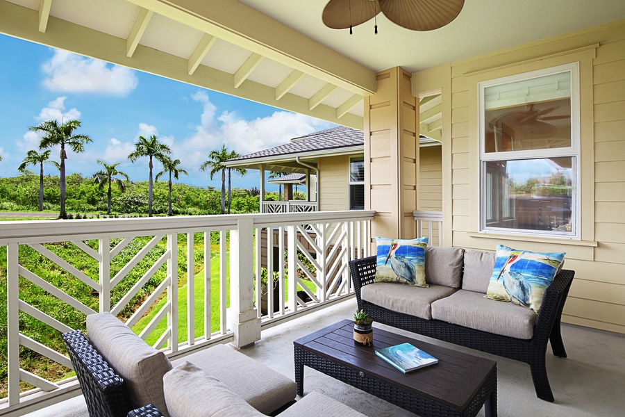 Lanai with mountain views