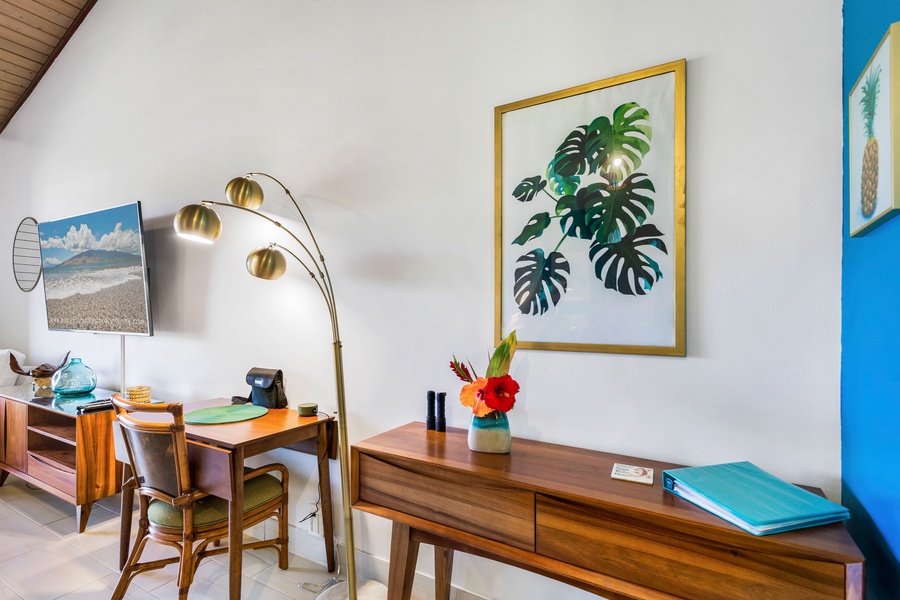 Napili Shores F-252 includes a stylish workspace ideal for planning or catching up on emails.
