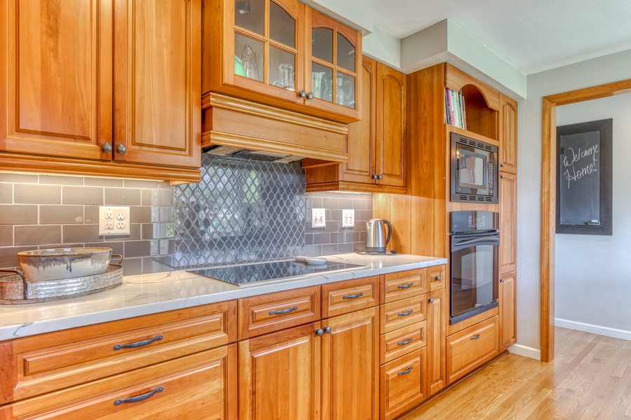 Spacious kitchenThe bright kitchen comes fully equipped with updated appliances, plenty of culinary tools