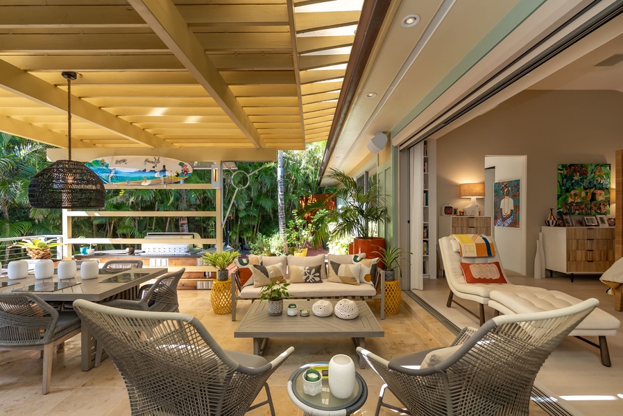 Enjoy alfresco evenings with a soft breeze and ambient lighting in the open-air lounge.