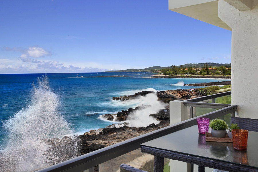 Experience the Majestic Symphony of Waves Crashing against the Cliffs, Right from Your Lanai!