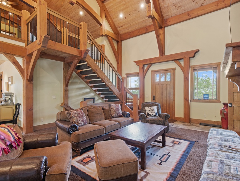 Embracing rustic charm_ The staircase to the second floor