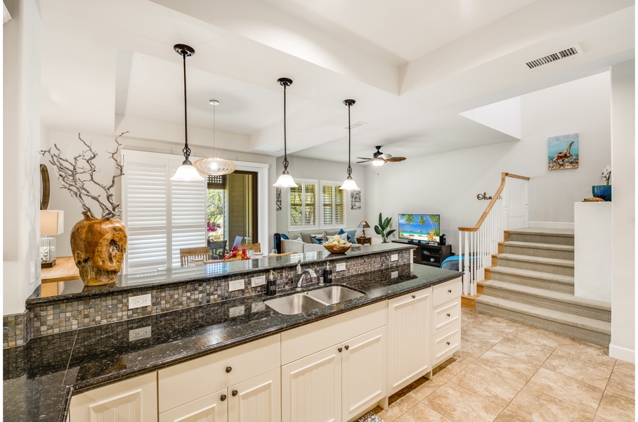 Prep your favorite meal while you chat with friends seated at the breakfast bar..