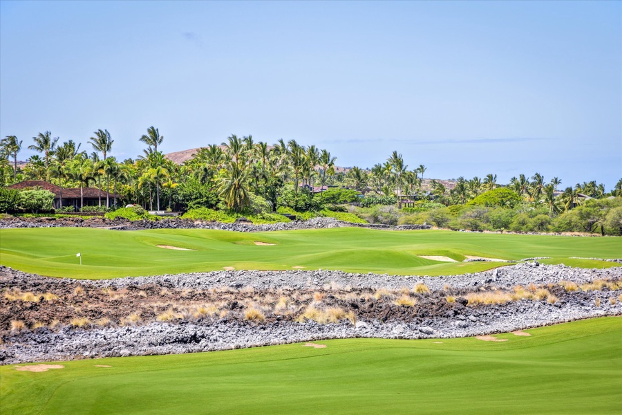 Signature holes at Hualalai Golf Course surrounded by lava rock and tropical beauty—pure Big Island prestige.