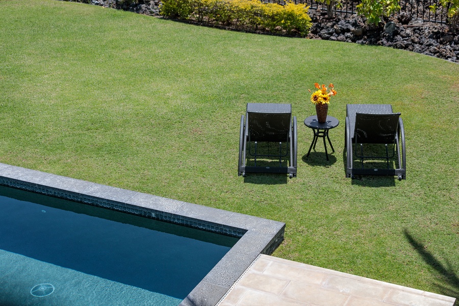 Sun lounges beside the pool for sunbathers!