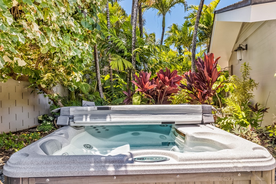 Relax and unwind in your private hot tub