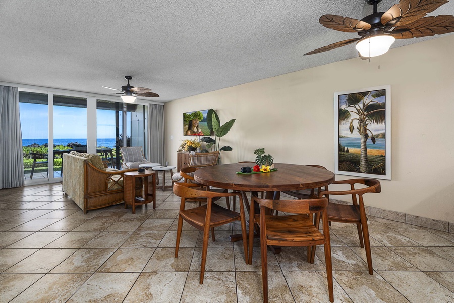 Dining area between the living and kitchen areas.