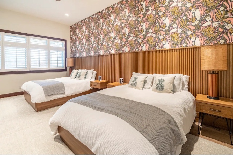 Enter the third bedroom and you'll find two full-size beds.