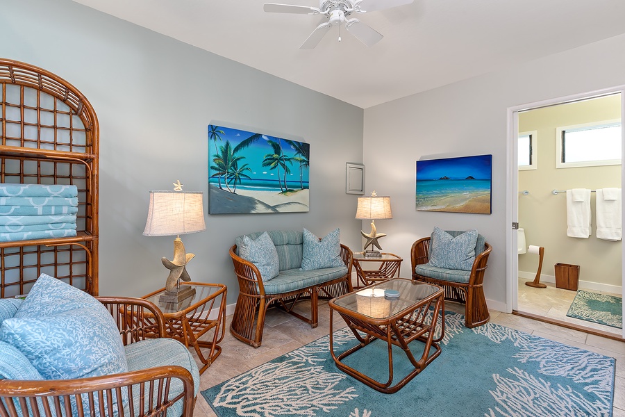 Casual living area with comfortable seating, designed for unwinding and socializing.