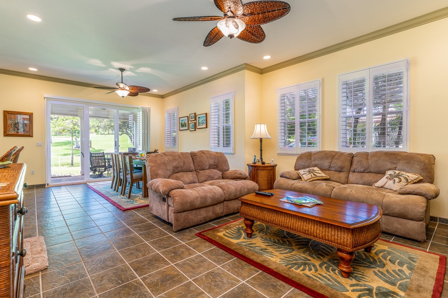 Sink in to the plush seating with your favorite book in the living room area.