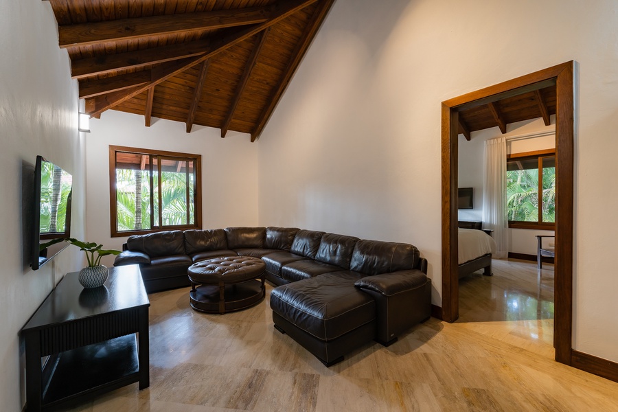 Enjoy a movie in this comfortable sitting area.