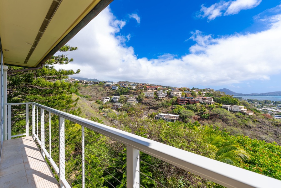 Enjoy hillside vistas and breezes from your elevated vantage point.