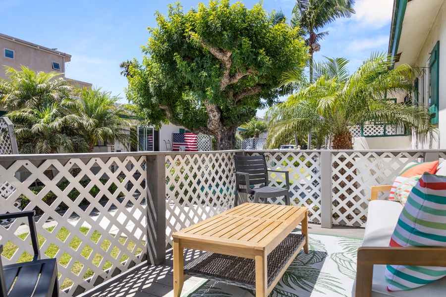 Enjoy your morning coffee on the patio.