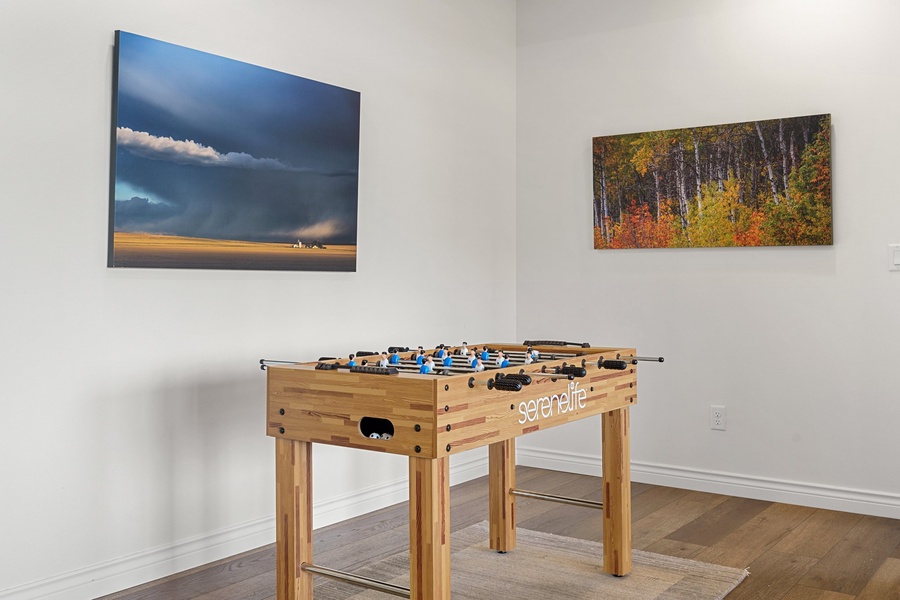 Amping up the family fun factor in the cozy game-filled haven at the Foosball table