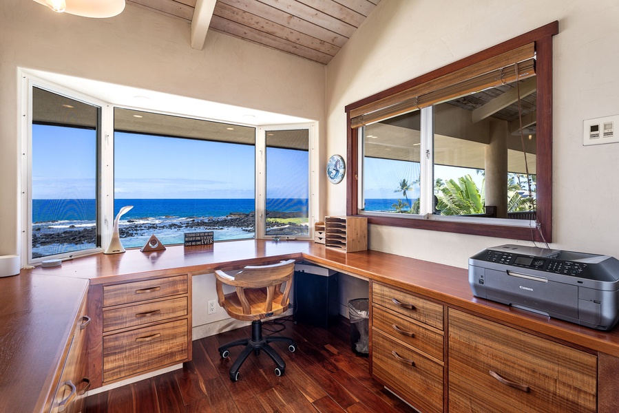 Dedicated workspace in the primary suite with lanai access—perfect for remote working with a view.