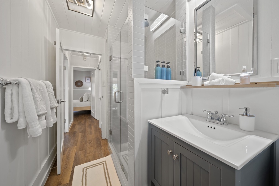 Full bath with large walk-in shower