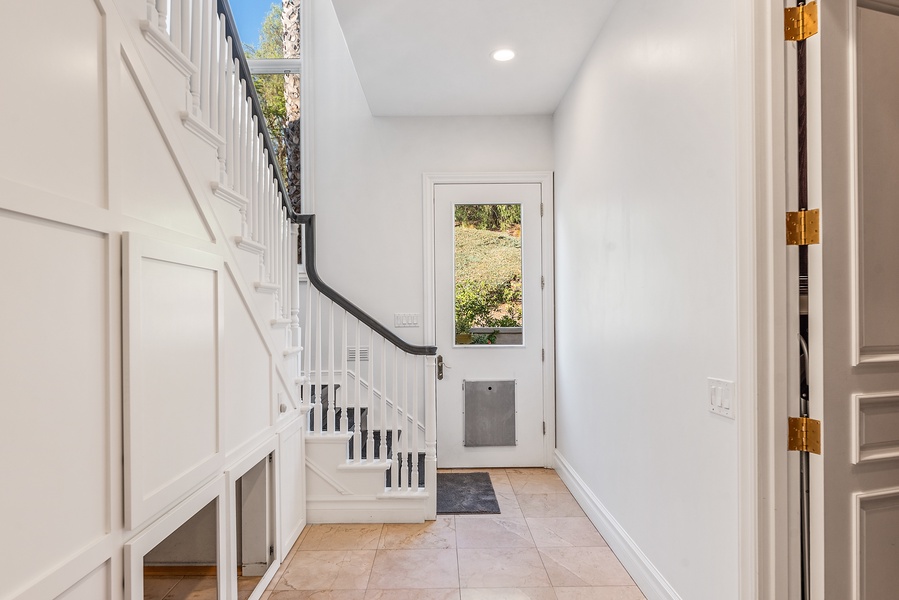 Staircase access to the upper level