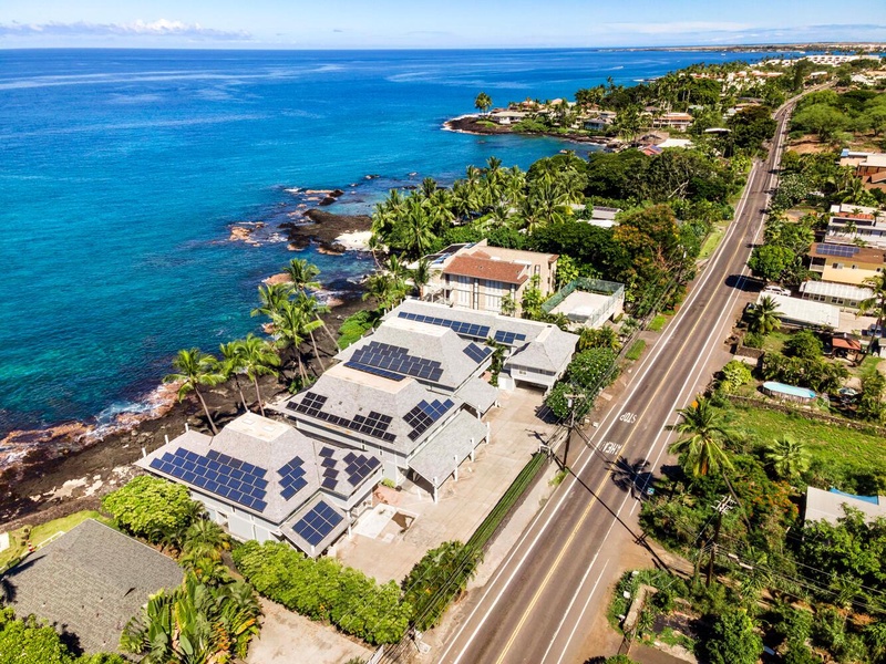 Aerial view of the Hale Kai O’Kona community along Ali’i Drive.