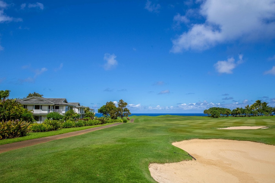 Golf course and partial ocean views at Emmalani