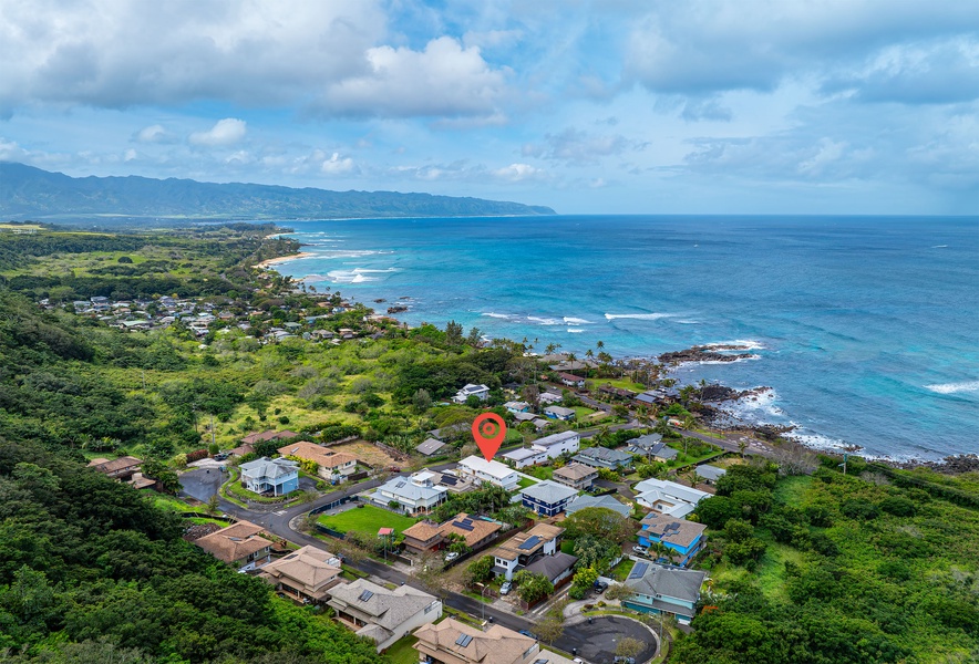 A map pin showing the exact location of your vacation retreat.