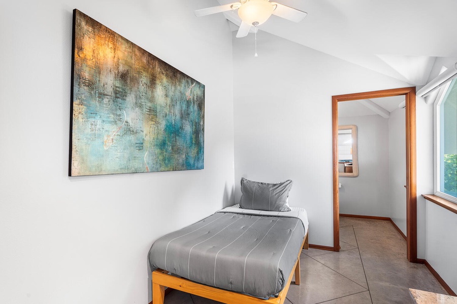 Bonus loft space with twin bed—great for kids or extra guests needing a quiet nook.