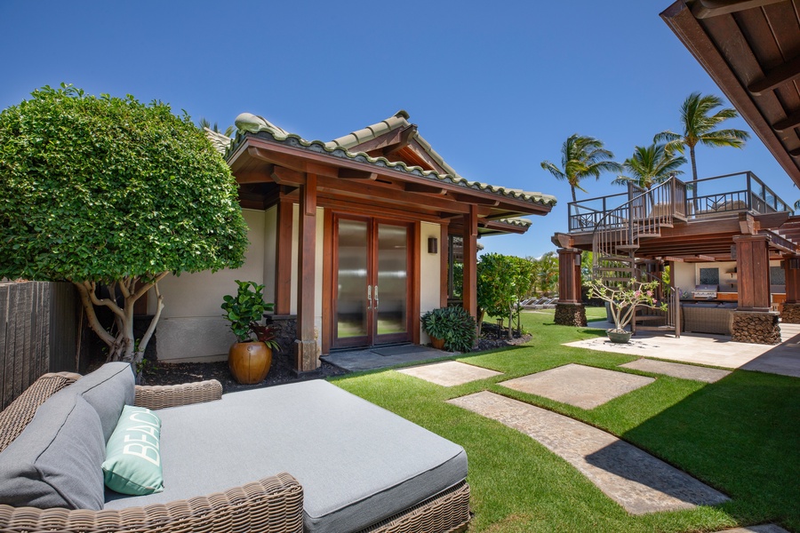 A warm welcome awaits you at this inviting entrance.