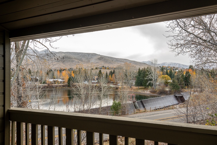Picturesque Tickle Creek and Sun Valley Lake view from the patio.